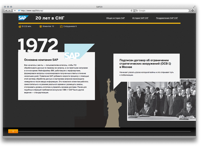 Мы сделали специальный промо-сайт «20 лет в СНГ», посвящённый юбилею компании SAP